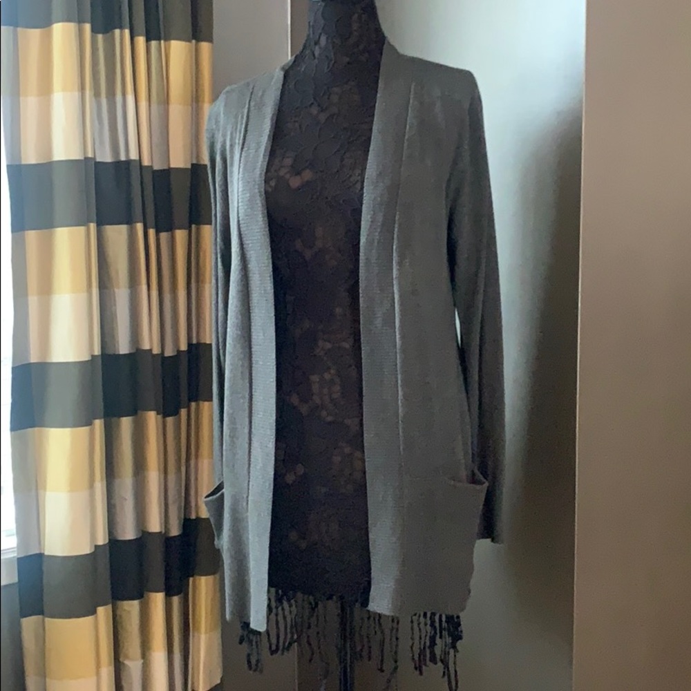 Two Front Pocket Cardigan - Long Length